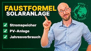 Faustformel PVAnlage Wie groß sollte euer Stromspeicher und die Solaranlage sein [upl. by Victorie44]