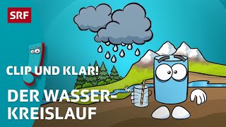 Wasserkreislauf Was ist das  SRF Kids – Clip und klar  Für Kinder erklärt [upl. by Tullus]