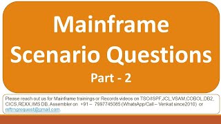 Mainframe Scenario Based Questions and Answers Part 2 [upl. by Garv]