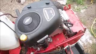 Troybilt riding mower engine removal [upl. by Yrram]