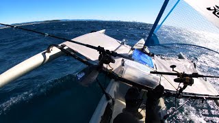 Hobie Tandem Adventure Island  Sailing kayak maiden voyage [upl. by Lerak]