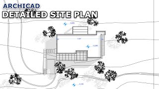 Detailed Site Plan in Archicad  Tutorial [upl. by Aivatnuahs]