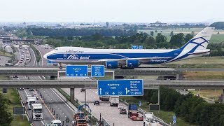 BOEING 747 crossing the AUTOBAHN after LANDING  B747 New Generation  Antonov AN124 4K [upl. by Dowski]