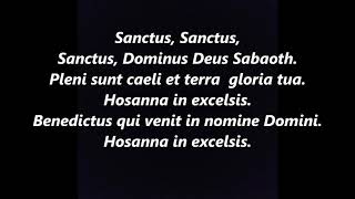 SANCTUS LATIN GREGORIAN CHANT MASS Ordinary Lyrics Words text Sing along song hymn [upl. by Glenden]