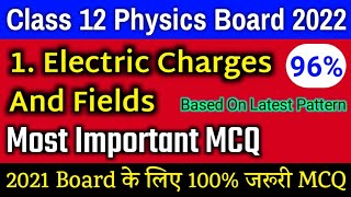 Class 12 Physics Chapter 1 MCQ  Electric Charges And Fields Important mcq  Board Exam 2022 physics [upl. by Notselrahc383]