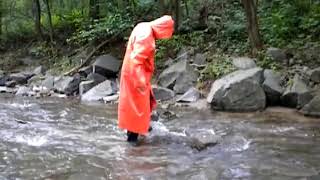 REGENPAARORANGE SHINY PVC RAINCOAT [upl. by Cassy]