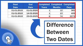 How to Calculate Difference Between Two Dates in Excel [upl. by Cooley]