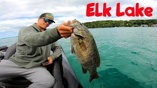 Summer Bass Fishing On Elk Lake In Traverse City Michigan [upl. by Anelrihs272]