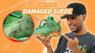 How to Fix Damaged Suede  Air Jordan 6 Restoration [upl. by Yelrebmik]