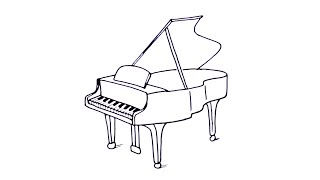 How to draw a Piano easy [upl. by Rubliw682]