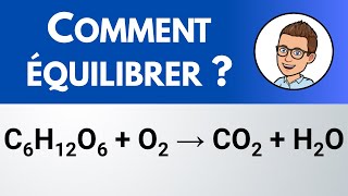 Comment équilibrer  C6H12O6  O2 → CO2  H2O combustion du glucose  PhysiqueChimie [upl. by Eelirol]