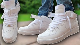 How To Lace Nike Air Force 1s  AF1 Mids 2 BEST WAYS [upl. by Weksler]