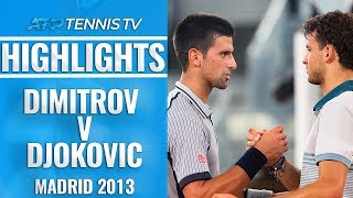 Extended Highlights Dimitrov v Djokovic  Madrid 2013 [upl. by Dnalyr938]