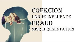 Coercion Undue Influence Fraud Misrepresentation  Indian Contract Act 1872  Law Guru [upl. by Demetrius779]