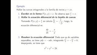 Trayectorias ortogonales  Deducción y ejemplo [upl. by Enenaj]