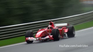 Ferrari F1 V8 amp V10  Close Call Fly Bys SUPER Sounds [upl. by Joannes]