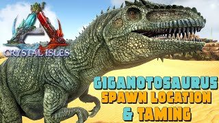 ARK Crystal Isles  Common GIGA Spawn Locations amp SOLO TAMING [upl. by Bruce]