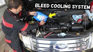 HOW TO BLEED COOLING SYSTEM ON FORD EDGE 35 AND LINCOLN MKX 35 V6 ENGINE OVERHEATING [upl. by Ynnaej711]