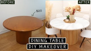 DIY Dining Table Makeover natural boho furniture flip [upl. by Smaoht]