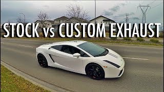 Lamborghini Gallardo TUBI Exhaust vs Stock Test Drive V10 Sounds [upl. by Nylzaj]