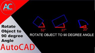 How to Rotate Objects to 90 degree Angle in AutoCAD  AutoCAD Tutorial  Tips and Tricks [upl. by Dorwin97]