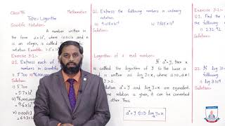 Class 9  Mathematics  Chapter 3  Lecture 1 Logarithms  Allied Schools [upl. by Ardnekan]