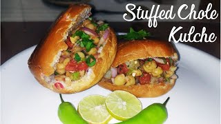 Stuffed Chole Kulche Recipe  How to Make Stuffed Chole Kulche [upl. by Gilmer]