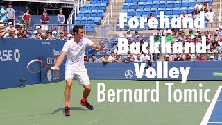 Bernard Tomic  Practice  US Open 2015 [upl. by Vitek]