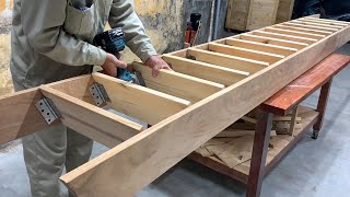 Amazing Design Ideas Woodworking Skills Ingenious Easy  Build A Smart Folding Staircase Save Space [upl. by Esydnac]