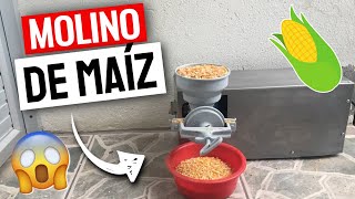 como hacer un MOLINO ELÉCTRICO casero para MOLER MAÍZ 🌽 [upl. by Morvin]