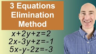 Solving Systems of 3 Equations Elimination [upl. by Cantu418]