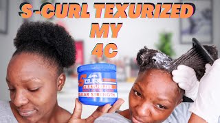 TEXTURIZING NATURAL 4C HAIR USING S CURL TEXTURIZER AGAIN [upl. by Helali930]