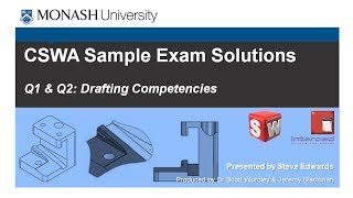 SolidWorks CSWA Practice Exam Solutions Part 2 Q1 2 amp 3 Drafting Competencies [upl. by Nollahs151]