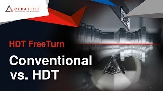 High Dynamic Turning HDT  FreeTurn Tool from CERATIZIT  Conventional vs HDT [upl. by Ramgad926]