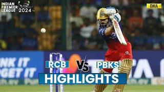 RCB vs PBKS Highlights Kohli And Karthik Shine As Royal Challengers Bengaluru Won By 4 Wickets [upl. by Iyre]