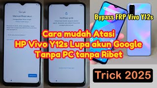 Bypass frp Vivo y12s  Cara atasi Vivo Y12s Lupa akun Google tanpa PC trik terbaru 2024 [upl. by Ly]