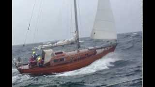 Classic Timber Yacht vs Comfortina 32 in 25 knots [upl. by Epp]