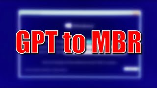 How to Convert GPT to MBR During Windows 1087 Installation [upl. by Sanson408]