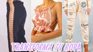 TRANSFORMA TU ROPA VIEJA A NUEVA 5 IDEAS THRIFT FLIP AESTHETIC  Tutoriales Belen [upl. by Susan]