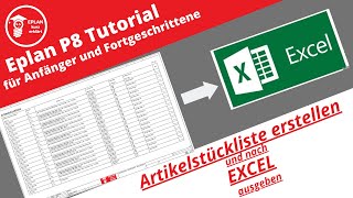 EPLAN P8 Artikelstückliste erstellenanpassenexportieren [upl. by Ayardna887]