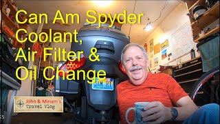 Can Am Spyder Coolant Oil amp Air Filter Change [upl. by Willyt931]