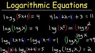 Solving Logarithmic Equations [upl. by Simaj695]