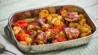 Traybake chicken with potatoes and peppers [upl. by Salene]