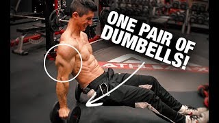 7 Minute Triceps Workout JUST DUMBBELLS [upl. by Mulac]