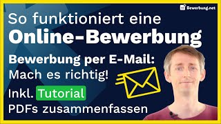 Online Bewerbung Bewerbung per EMail  PDFTutorial [upl. by Delia]