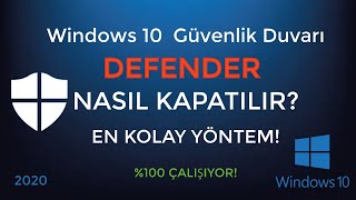 WINDOWS 10 DEFENDER NASIL KAPATILIR  WINDOWS DEFENDER KAPATMA  AÇMA 2024 [upl. by Noislla]