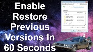 Enable Previous Versions In Windows  EASY [upl. by Anawait]