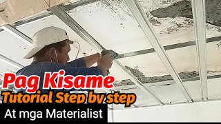 Metal furring ceiling installation  DIY Ceiling Pano mag kisame [upl. by Enoob]