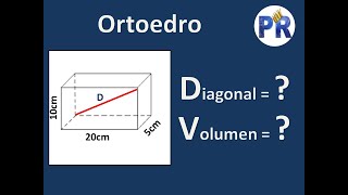 Ortoedro prisma rectangular  Diagonal y Volumen [upl. by Ahsitam118]