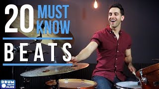 20 MUST KNOW Drum Beats For Beginner Drummers  Drum Beats Online [upl. by Consuelo]